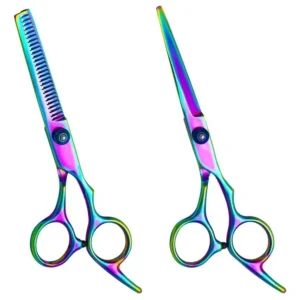 Tijera Normal Y De Grafilar Tornasol De Peluqueria Barberia